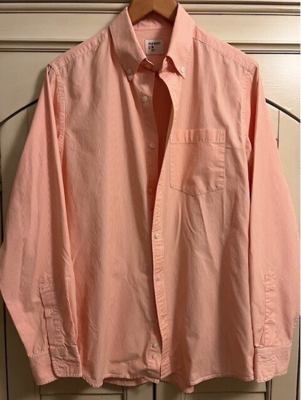 Old Navy Everyday Shirt Regular Fit Men’s Pink (Coral) Button Down - Medium